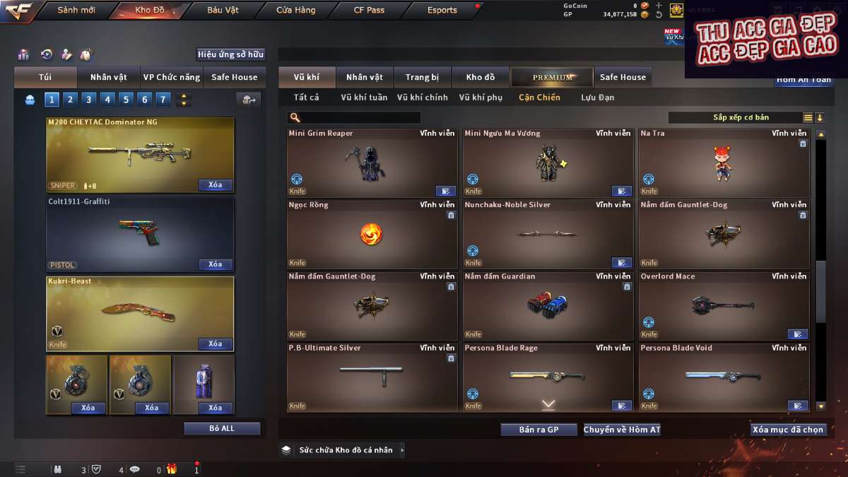 shop acc cf uy tin gia re